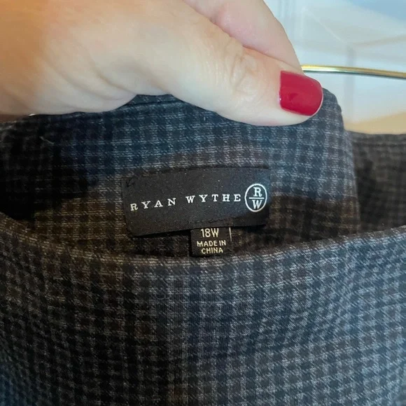 Ryan Wythe pull on pants houndstooth/ checked pattern size 18W - Picture 4 of 5